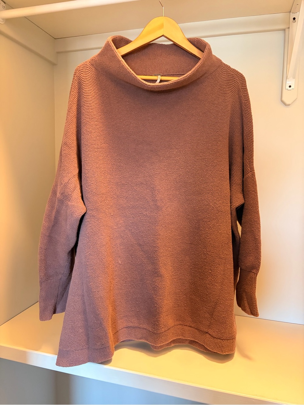 Free People Rose Taupe Cowl Neck Sweater
